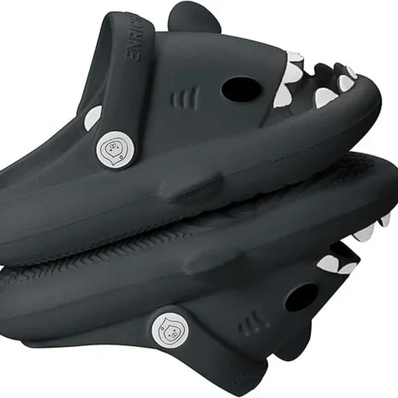 Size12-13 LittKids Shark Slides Boys Girls Toddlers Cloud Slides Cute Cartoon - Picture 2 of 9